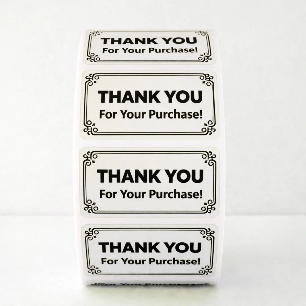 Thank You For Your Purchase Labels 100 Pack – Small Business Packaging Stickers